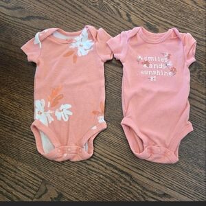 NWOT Carters Peachy Pink Floral  One Pieces